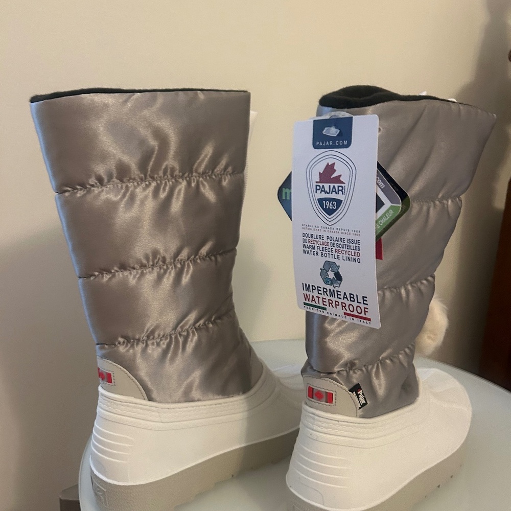 NEW PAJAR FAY METALLIC SIVER BOOTS